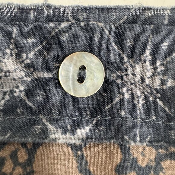 Free People Make My Day Button Front Western Style Sleep Shirt Sz XS Blue Brown - Picture 11 of 14